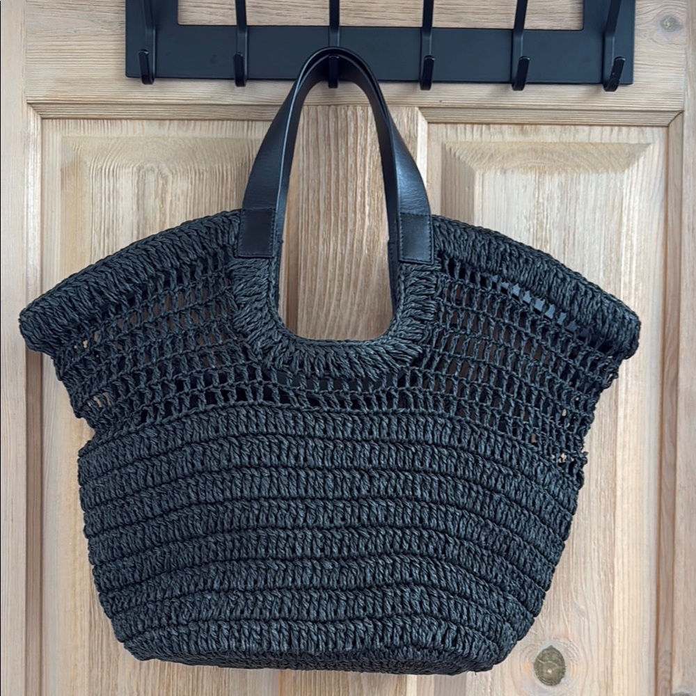 COS Black Woven Tote Bag